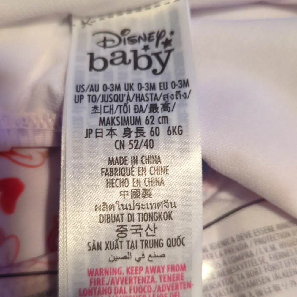 DISNEY BABY Mickey & Friends Swimsuit w Ruffled Straps 0-3M